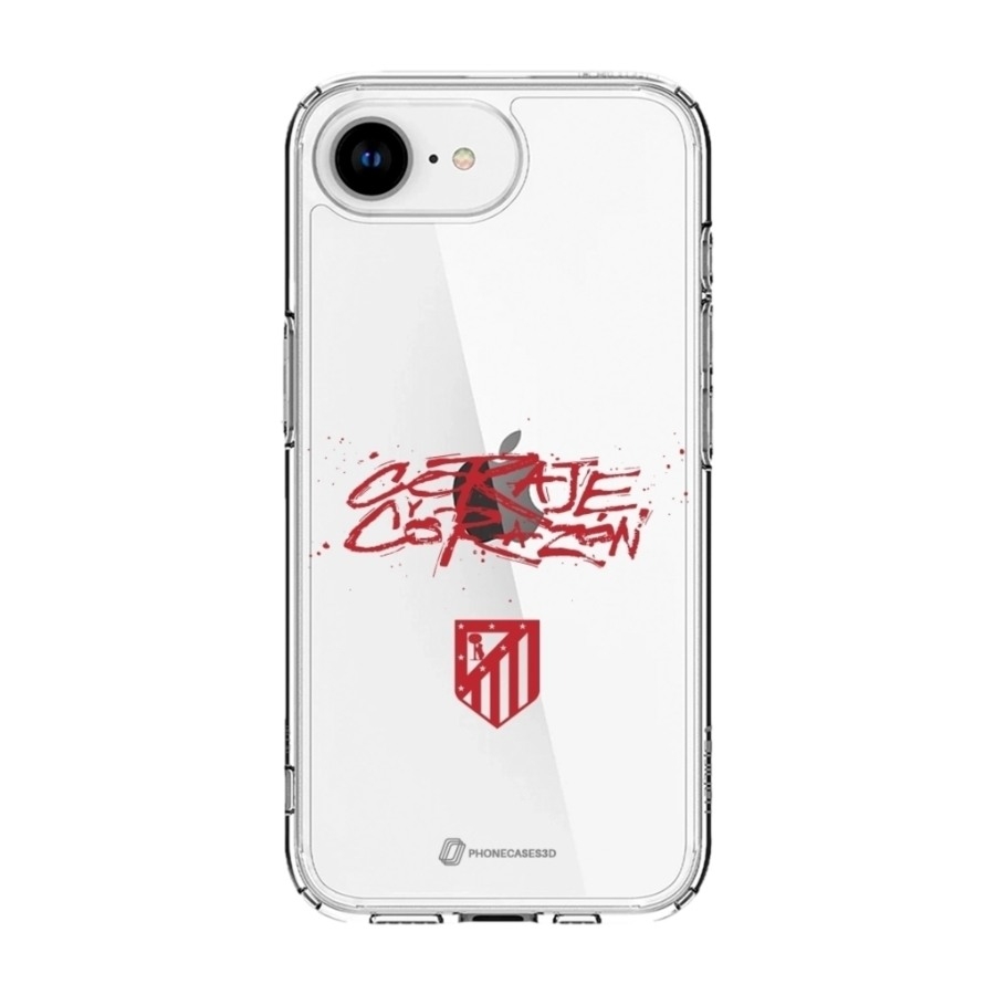 Phonecases3D iPhone 17e/16e Atlético de Madrid Clear case -mobilcover, hvid billede 1
