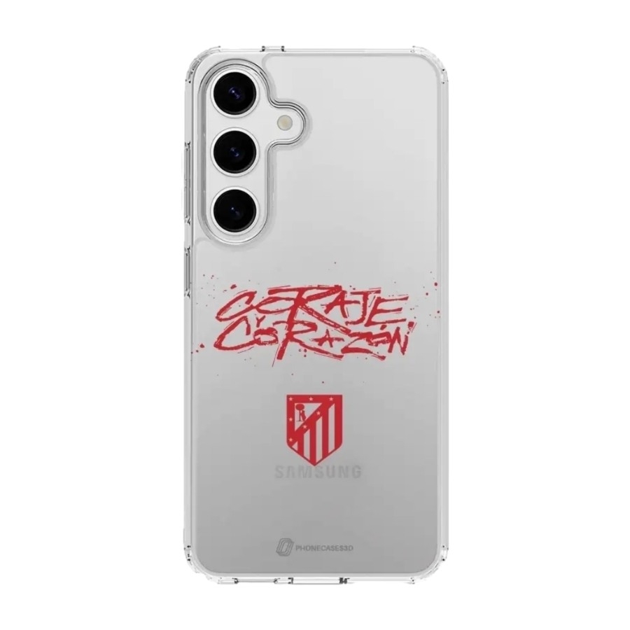 Phonecases3D Samsung Galaxy S25 Atlético de Madrid Clear case -mobilcover, hvid billede 1