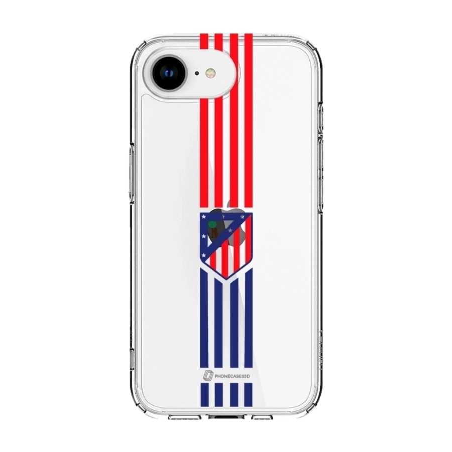 Phonecases3D iPhone 17e/16e Atlético de Madrid Clear case -mobilcover, hvid billede 1