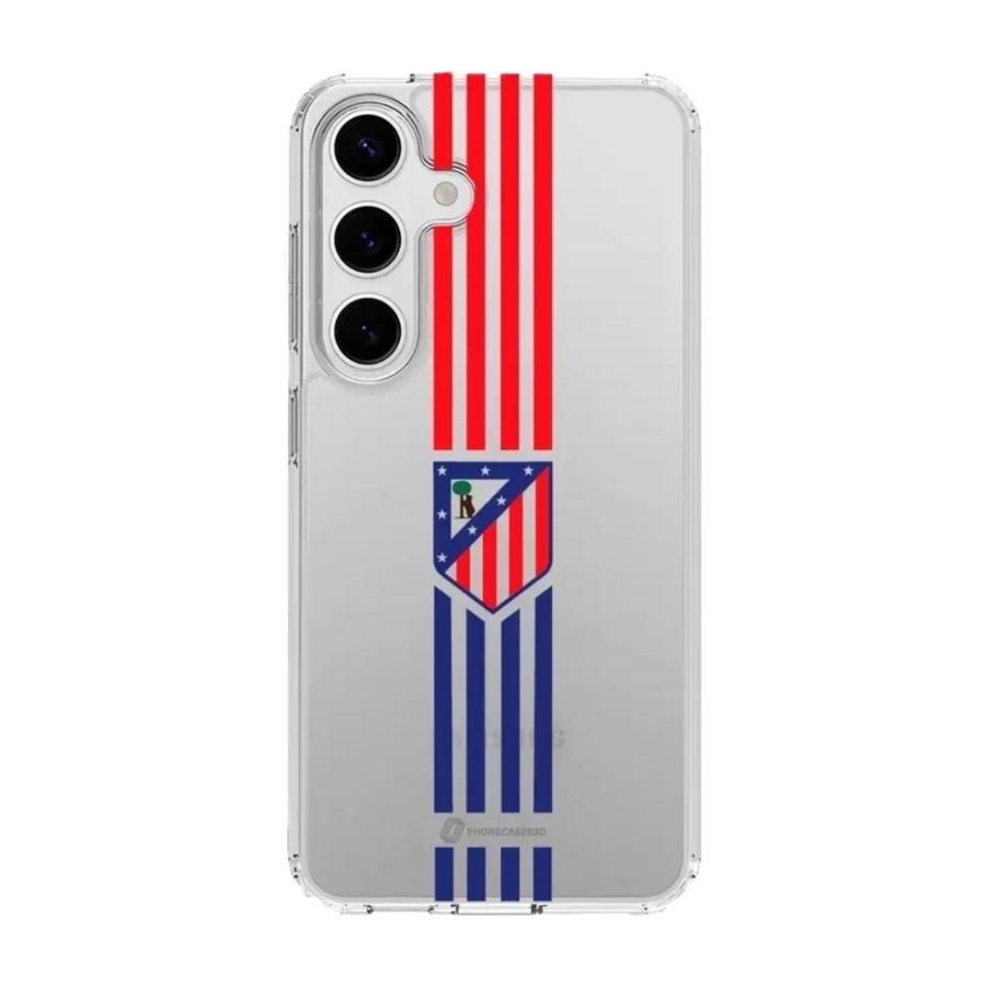 Phonecases3D Samsung Galaxy S25+ Atlético de Madrid Clear case -mobilcover, hvid billede 1