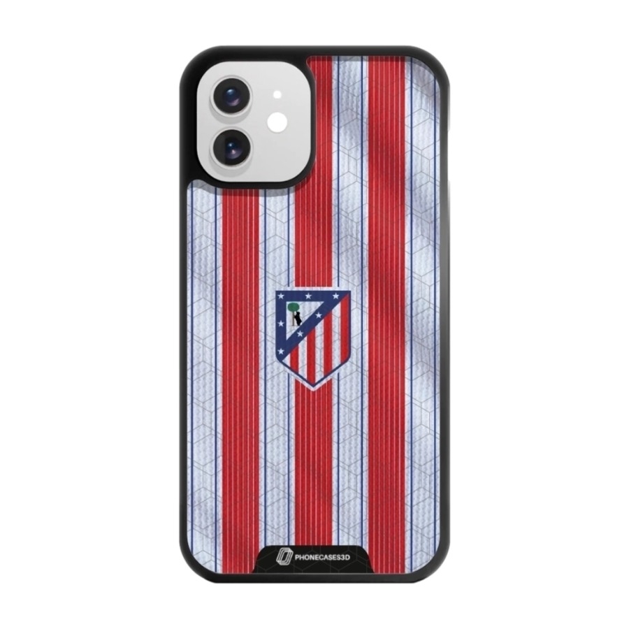 Phonecases3D iPhone 12 Atlético de Madrid 3D mobilcover, sort billede 1