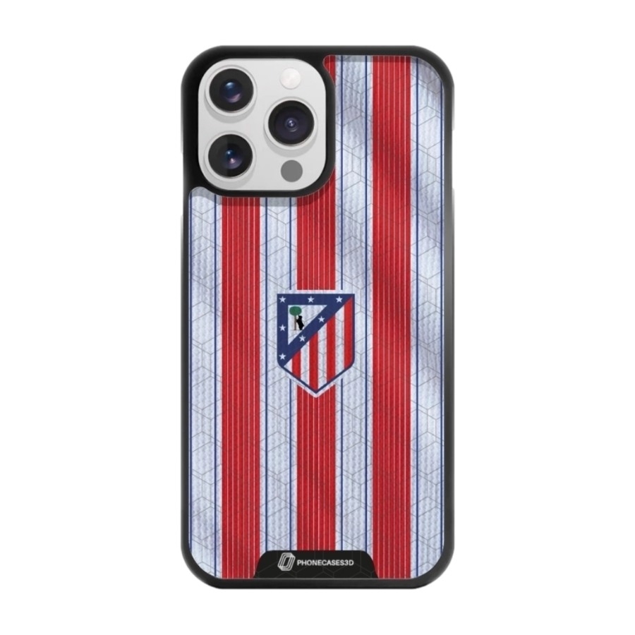 Phonecases3D iPhone 14 Pro Atlético de Madrid 3D mobilcover, sort billede 1