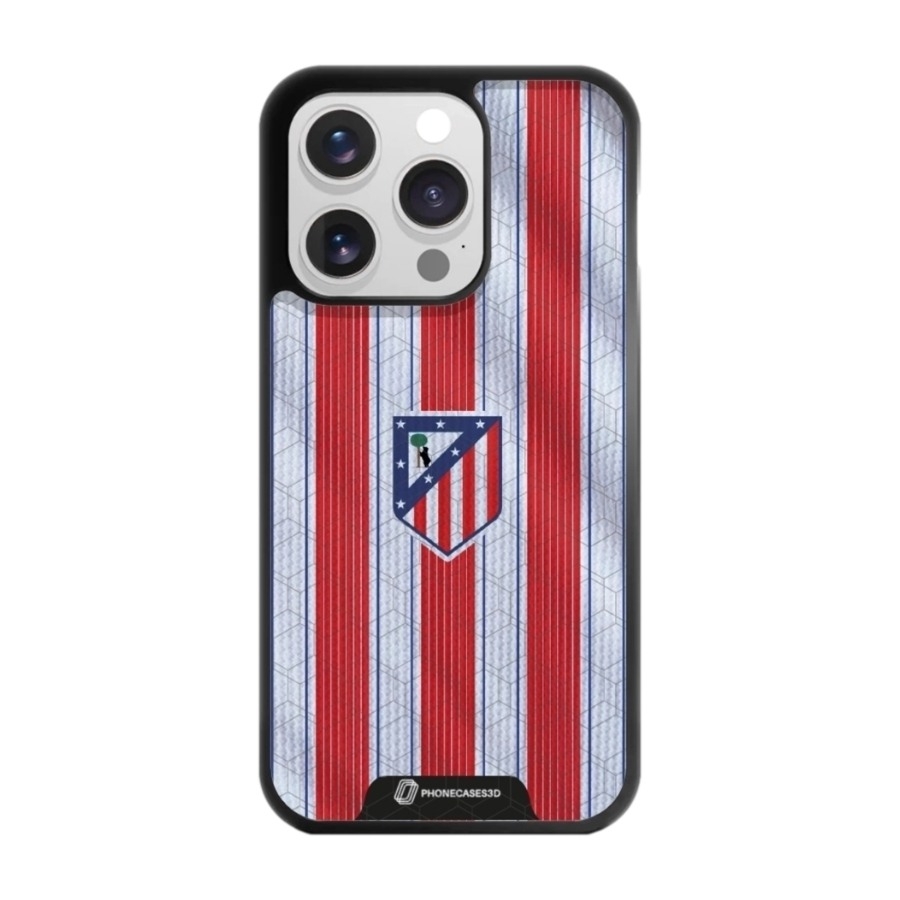 Phonecases3D iPhone 15 Pro Atlético de Madrid 3D mobilcover, sort billede 1