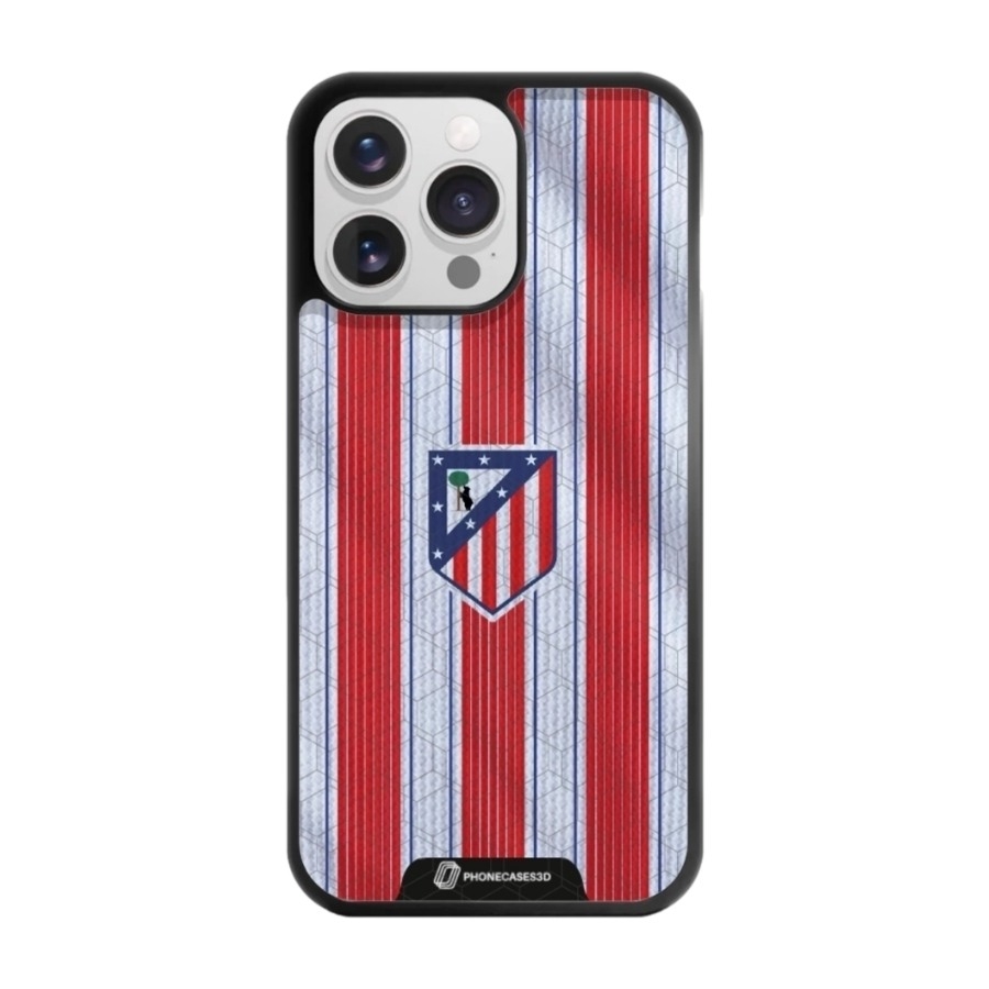 Phonecases3D iPhone 16 Pro Max Atlético de Madrid 3D mobilcover, sort billede 1