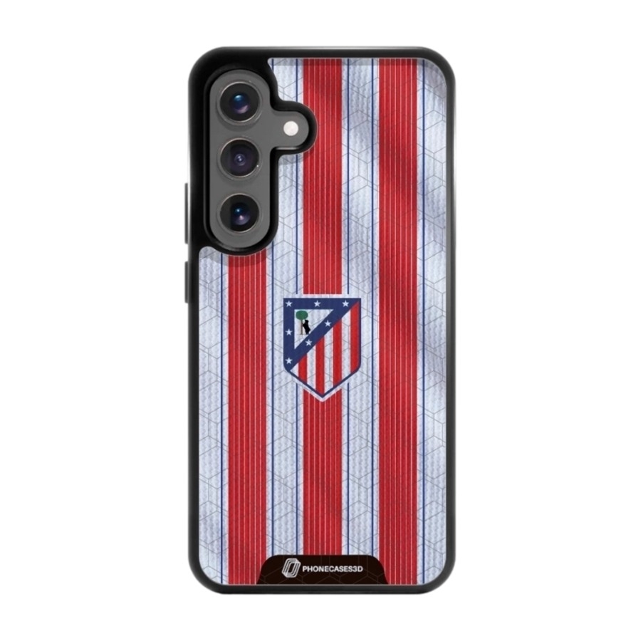 Phonecases3D Samsung Galaxy S25 Atlético de Madrid 3D mobilcover, sort billede 1