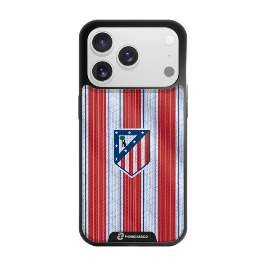 Phonecases3D iPhone 17 Pro Max Atlético de Madrid 3D mobilcover, sort billede 1