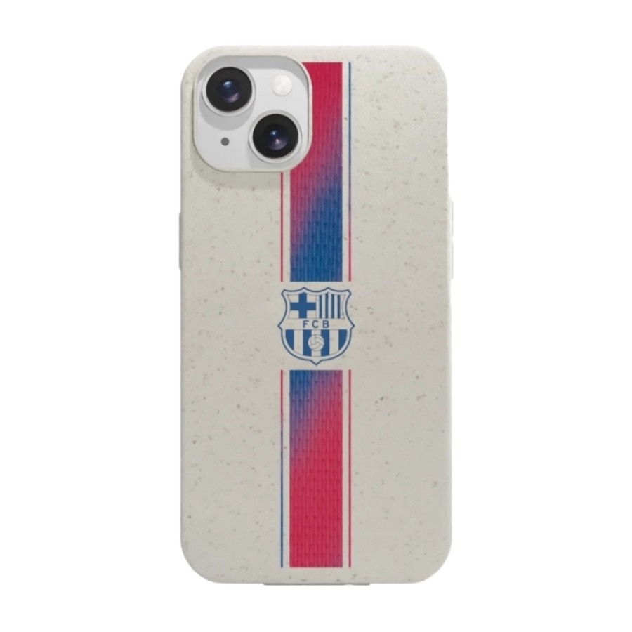 Phonecases3D iPhone 14 FC Barcelona komposterbart cover, hvid billede 1