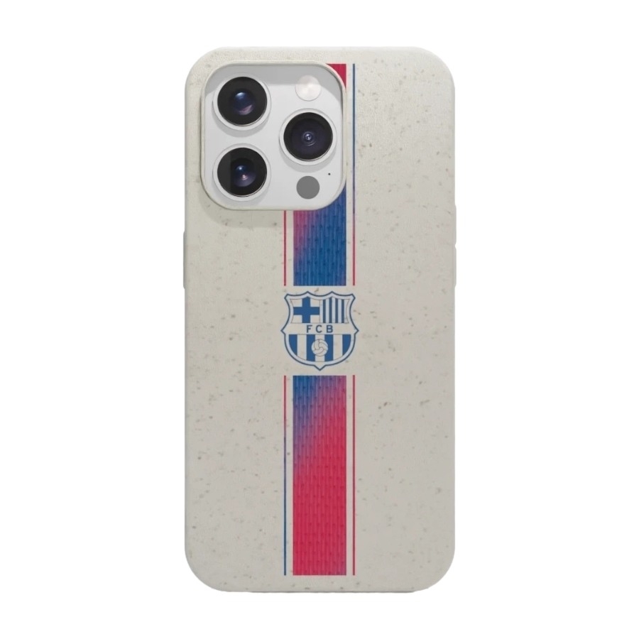 Phonecases3D iPhone 15 Pro FC Barcelona komposterbart cover, hvid billede 1