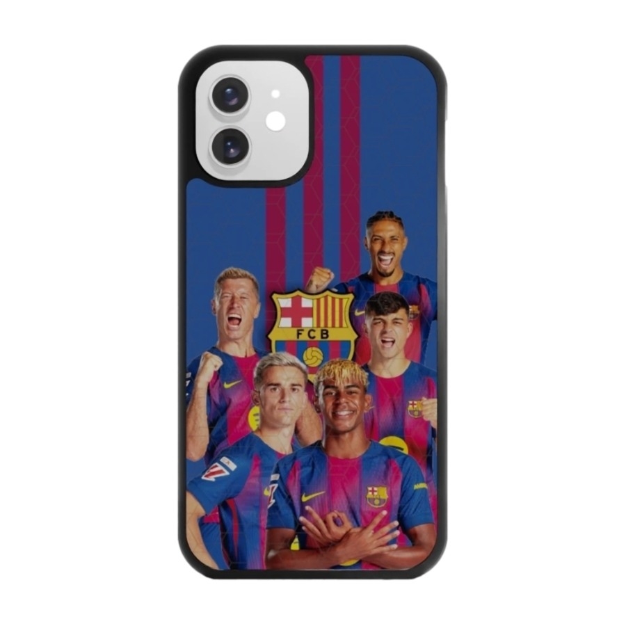 Phonecases3D iPhone 12 FC Barcelona 3D mobilcover, sort billede 1
