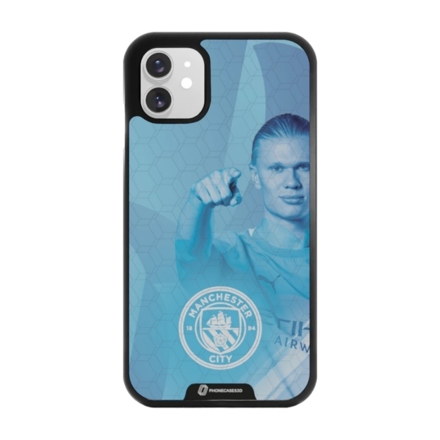 Phonecases3D iPhone 11 Man City Haaland 3D mobilcover, sort billede 1