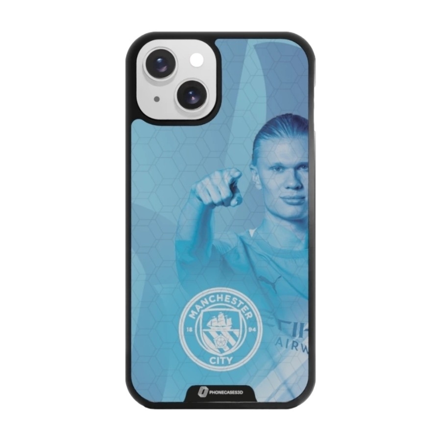 Phonecases3D iPhone 13 Man City Haaland 3D mobilcover, sort billede 1