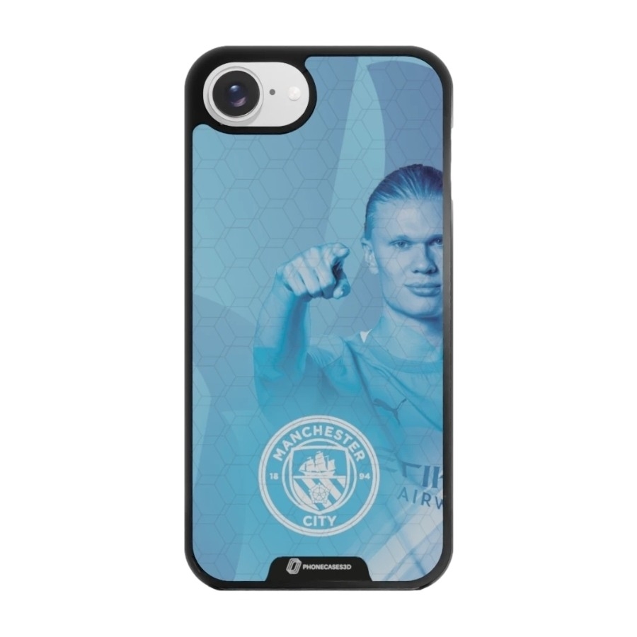 Phonecases3D iPhone 17e/16e Man City Haaland 3D mobilcover, sort billede 1