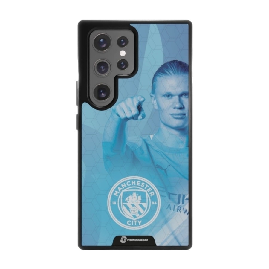 Phonecases3D Samsung Galaxy S25 Ultra Man City Haaland 3D mobilcover, sort billede 1