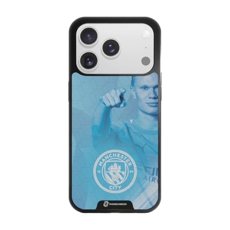 Phonecases3D iPhone 17 Pro Man City Haaland 3D mobilcover, sort billede 1