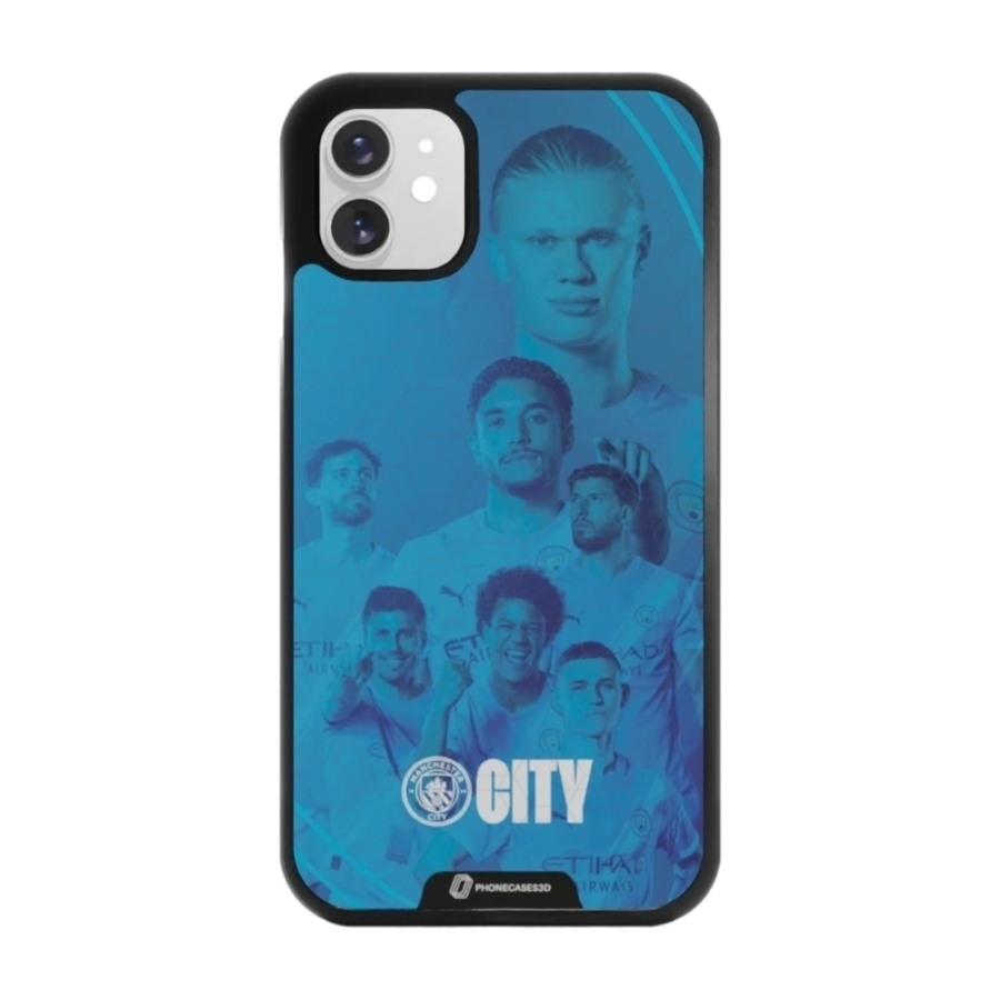 Phonecases3D iPhone 11 Man City 3D mobilcover, sort billede 1