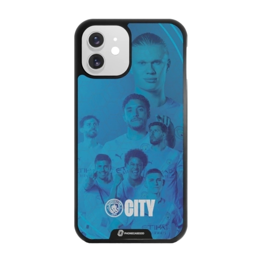 Phonecases3D iPhone 12 Man City 3D mobilcover, sort billede 1