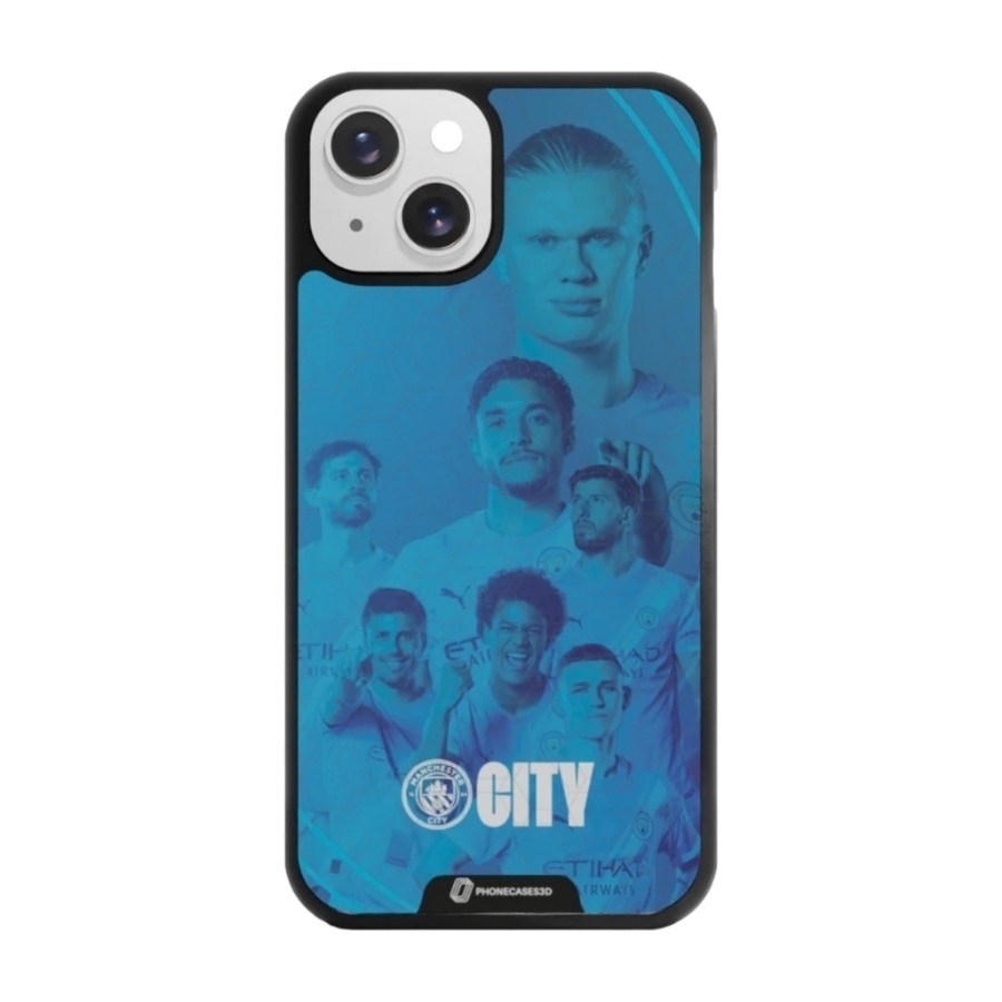 Phonecases3D iPhone 13 Man City 3D mobilcover, sort billede 1