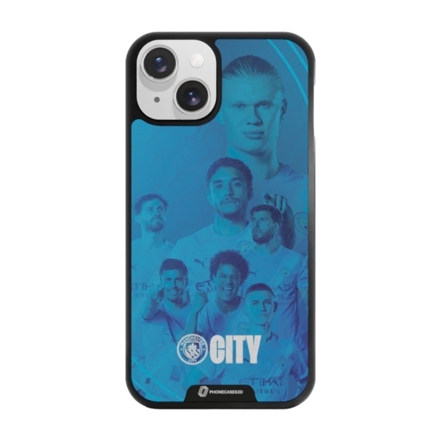 Phonecases3D iPhone 14 Man City 3D mobilcover, sort billede 1
