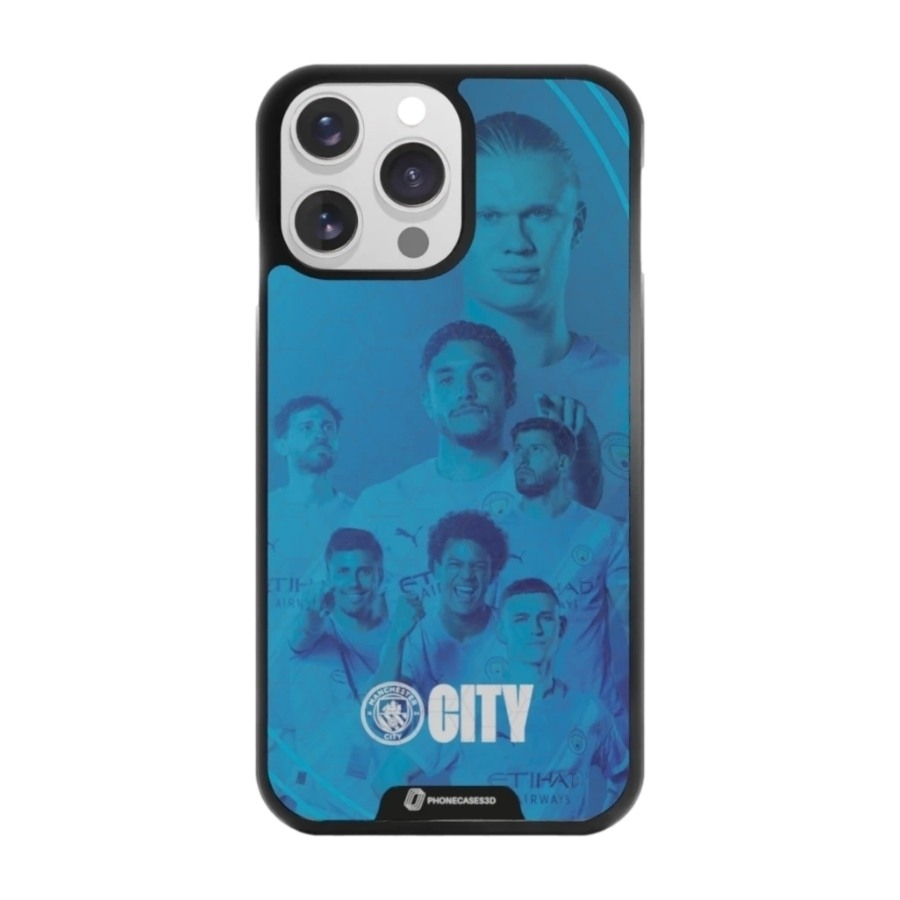 Phonecases3D iPhone 14 Pro Man City 3D mobilcover, sort billede 1