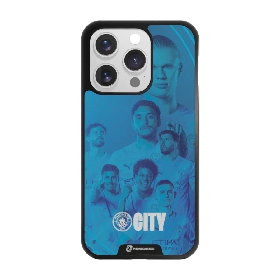 Phonecases3D iPhone 16 Pro Man City 3D mobilcover, sort billede 1