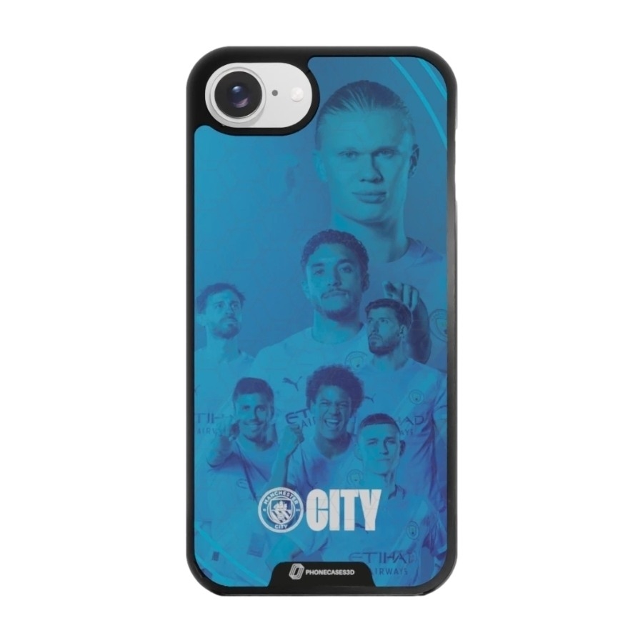 Phonecases3D iPhone 17e/16e Man City 3D mobilcover, sort billede 1