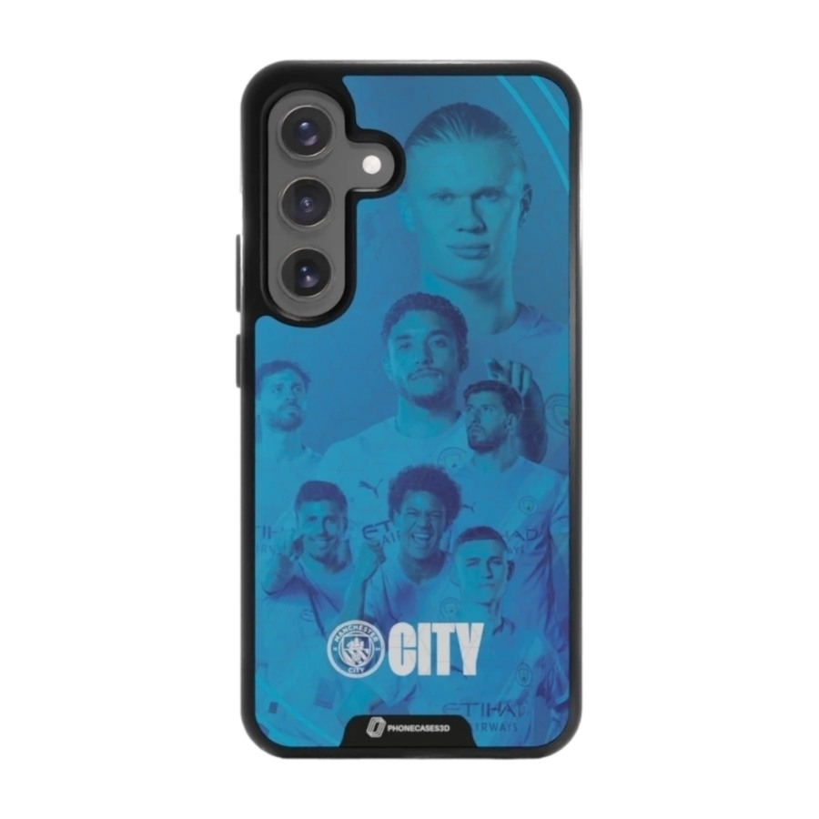 Phonecases3D Samsung Galaxy S25 Man City 3D mobilcover, sort billede 1