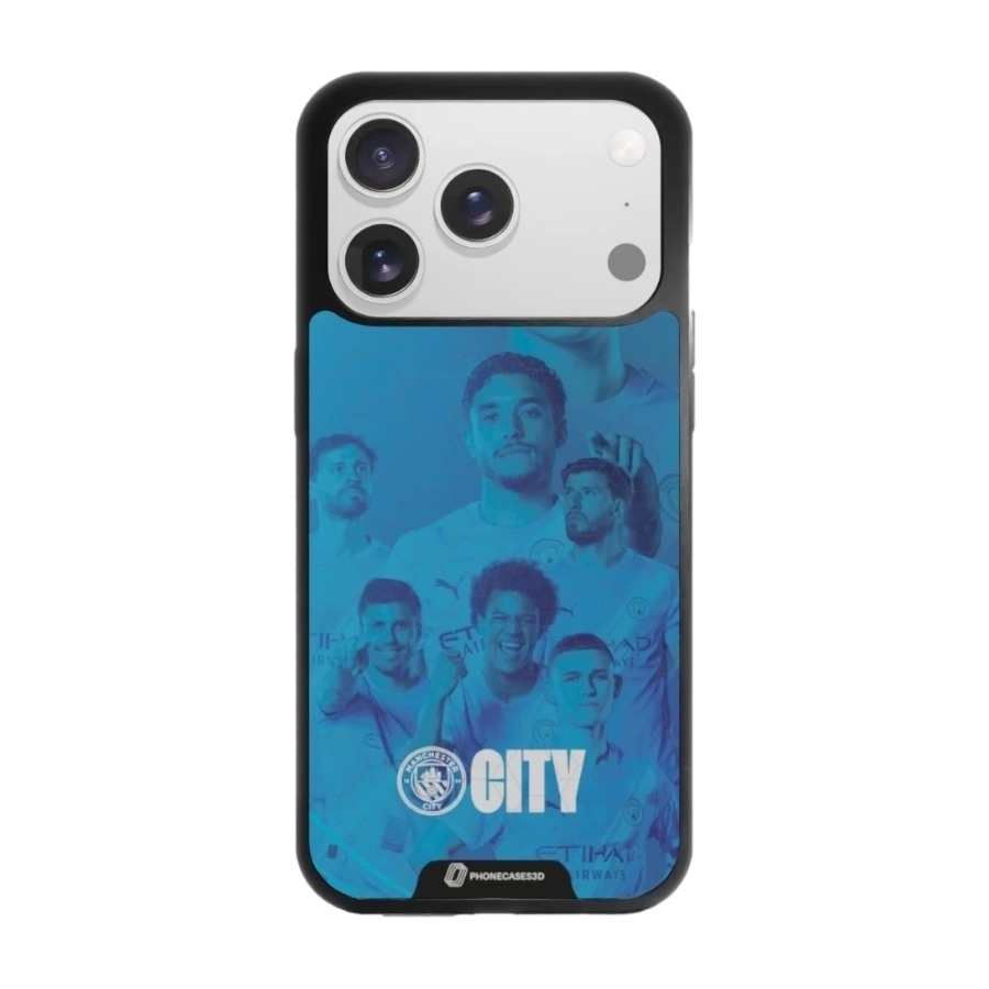 Phonecases3D iPhone 17 Pro Man City 3D mobilcover, sort billede 1