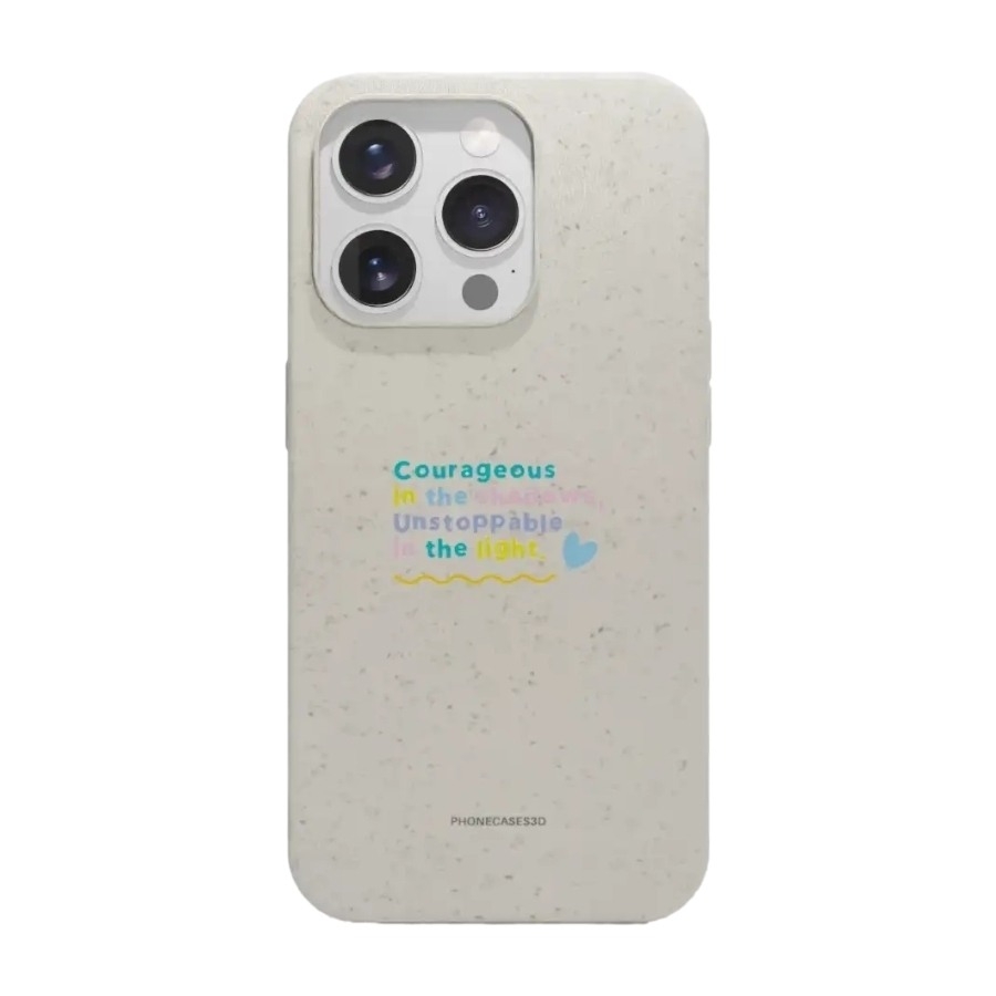 Phonecases3D iPhone 15 Pro Jess Rachel Sharp komposterbart cover, hvid billede 1