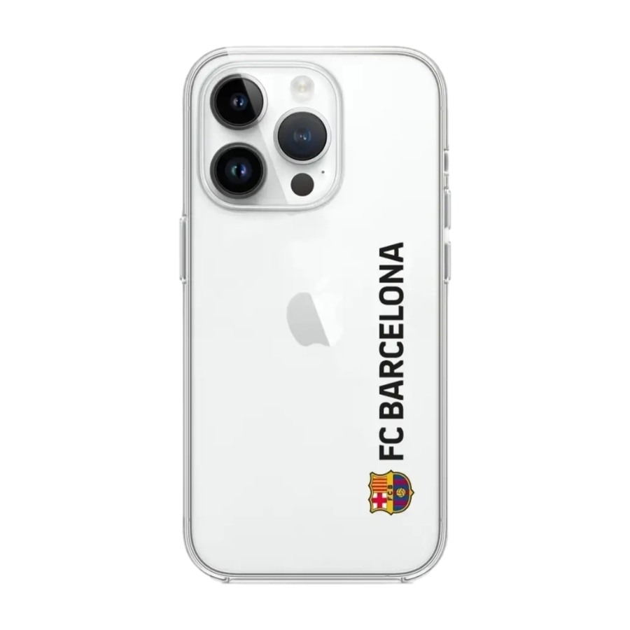 Phonecases3D iPhone 13 Pro FC Barcelona Clear case -mobilcover, hvid billede 1