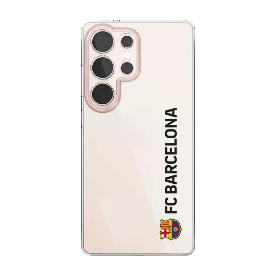 Phonecases3D Samsung Galaxy S25 Ultra FC Barcelona Clear case -mobilcover, hvid billede 1