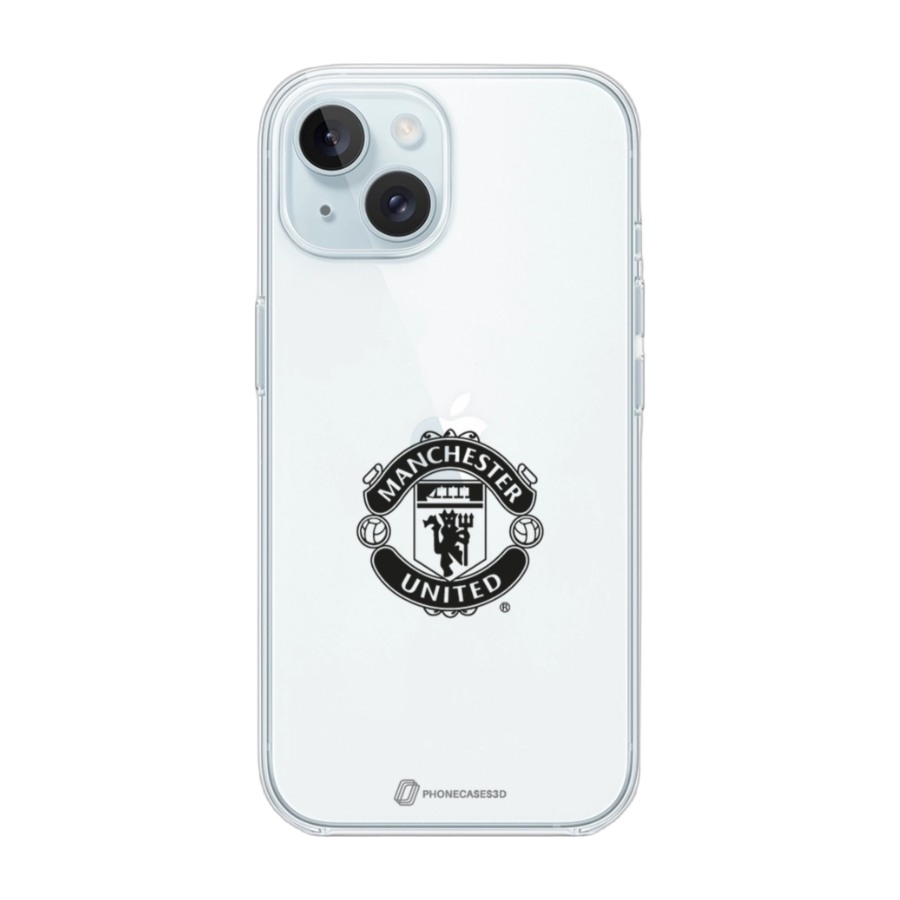 Phonecases3D iPhone 15 Manchester United FC Clear case -mobilcover, hvid billede 1