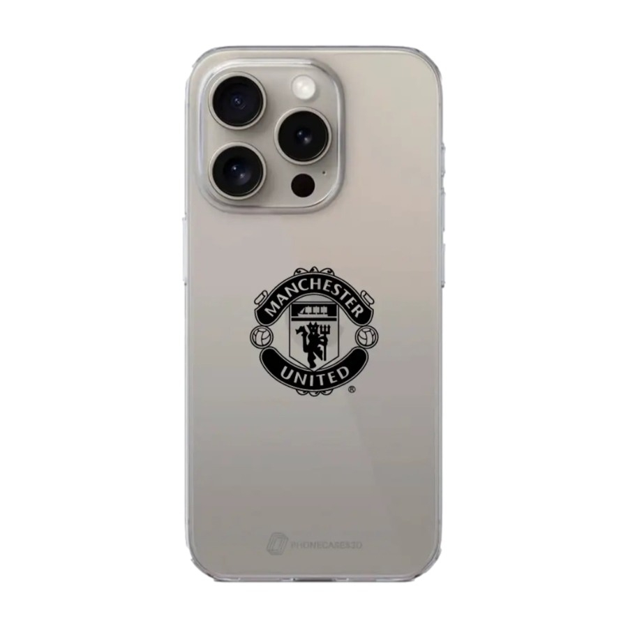 Phonecases3D iPhone 16 Pro Max Manchester United FC Clear case -mobilcover, hvid billede 1