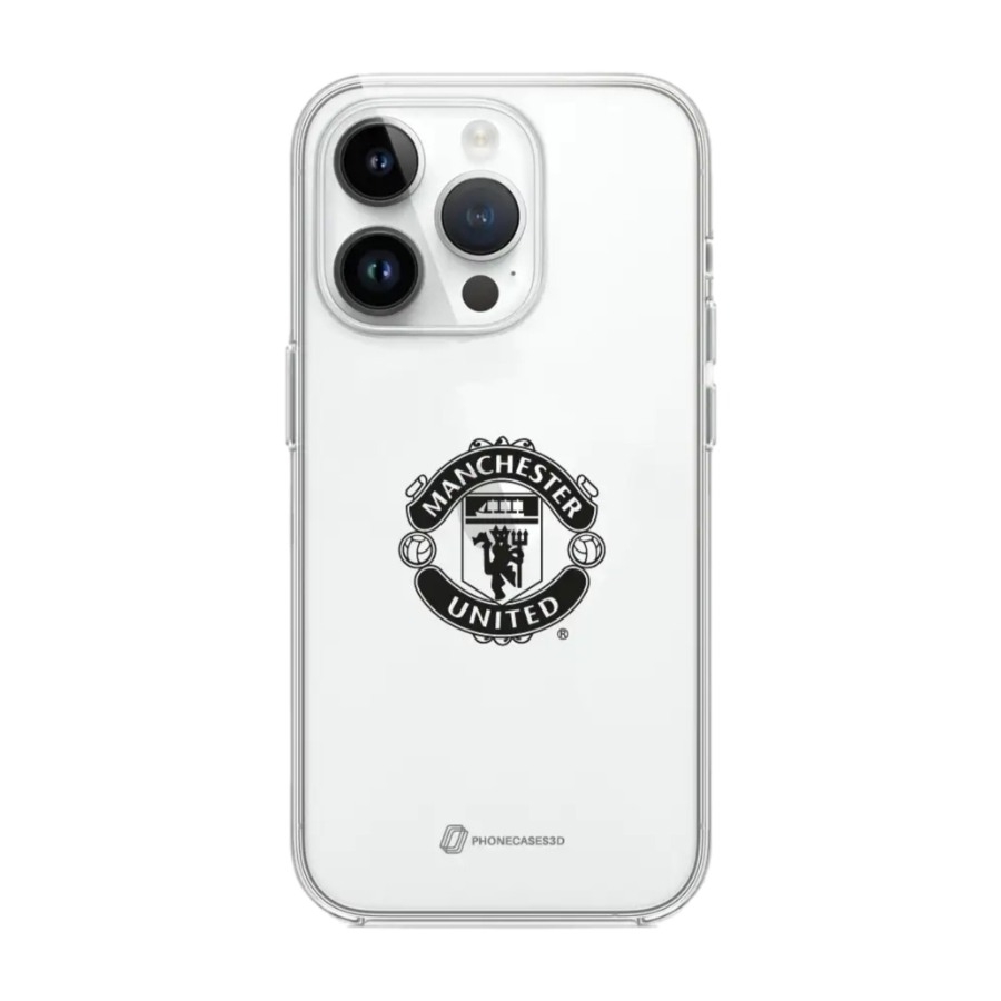 Phonecases3D iPhone 13 Pro Manchester United FC Clear case -mobilcover, hvid billede 1