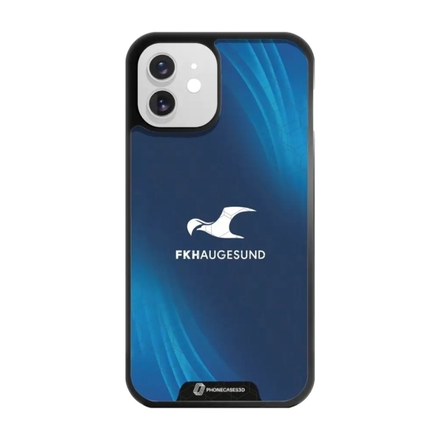 Phonecases3D iPhone 12 FK Haugesund 3D mobilcover, sort billede 1