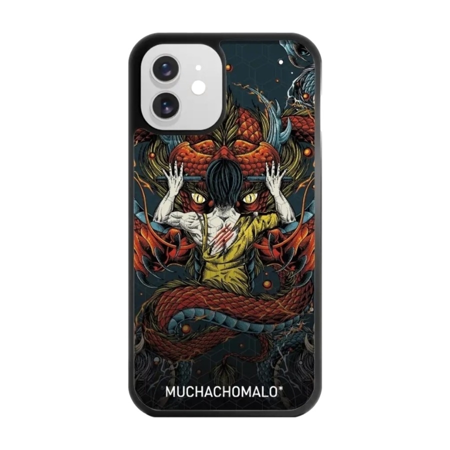 Phonecases3D iPhone 12 Muchacho Malo 3D mobilcover, sort billede 1