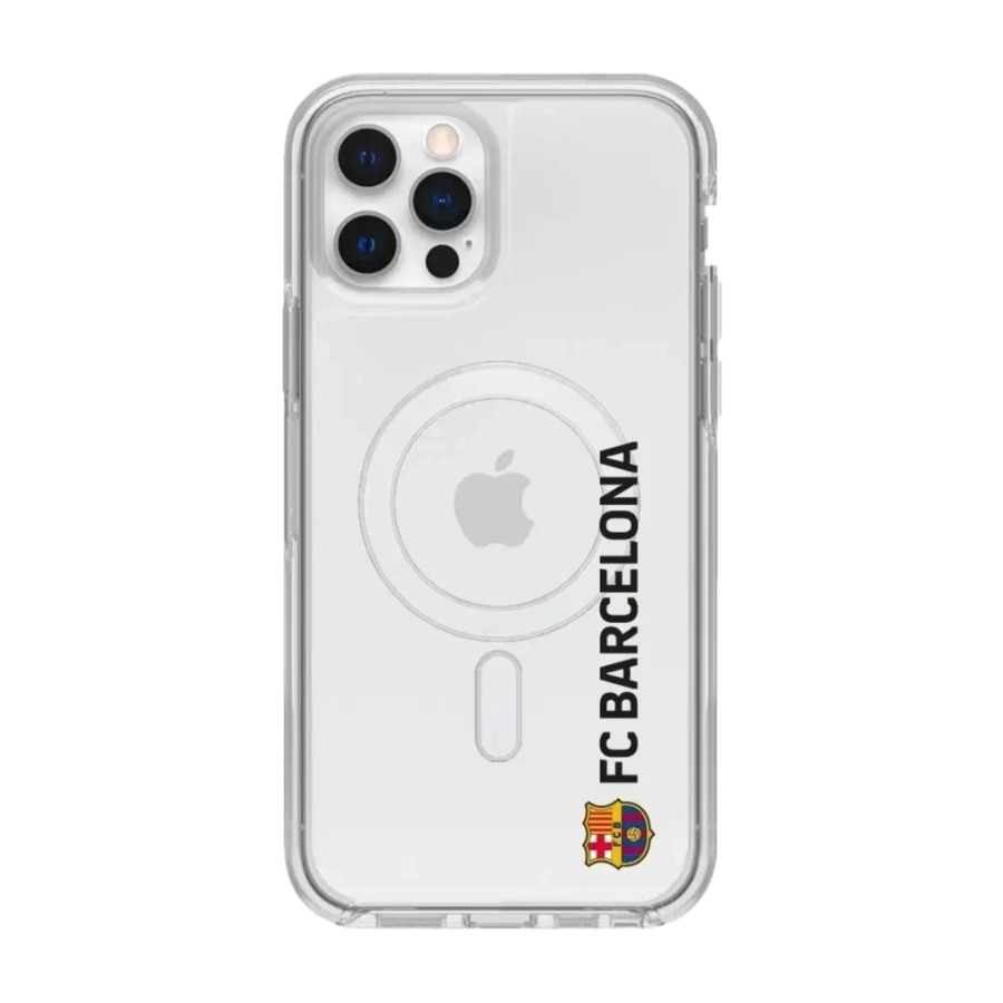 Phonecases3D iPhone 12 FC Barcelona Clear case (MagSafe) -mobilcover, hvid billede 1
