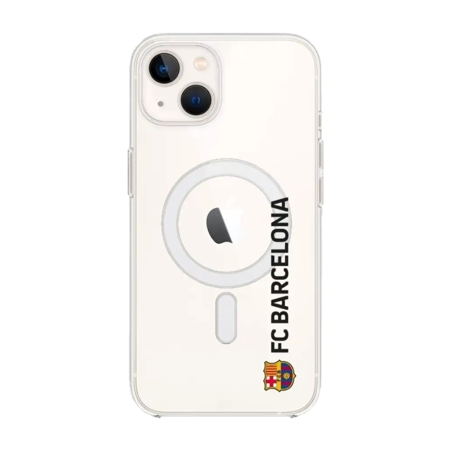 Phonecases3D iPhone 14 FC Barcelona Clear case (MagSafe) -mobilcover, hvid billede 1