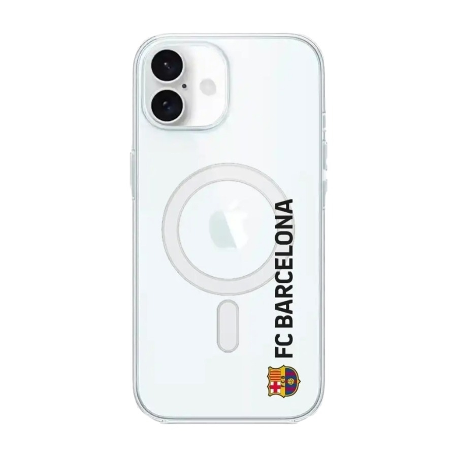 Phonecases3D iPhone 16 FC Barcelona Clear case (MagSafe) -mobilcover, hvid billede 1