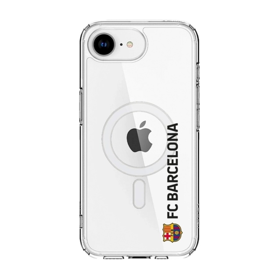 Phonecases3D iPhone 17e/16e FC Barcelona Clear case (MagSafe) -mobilcover, hvid billede 1