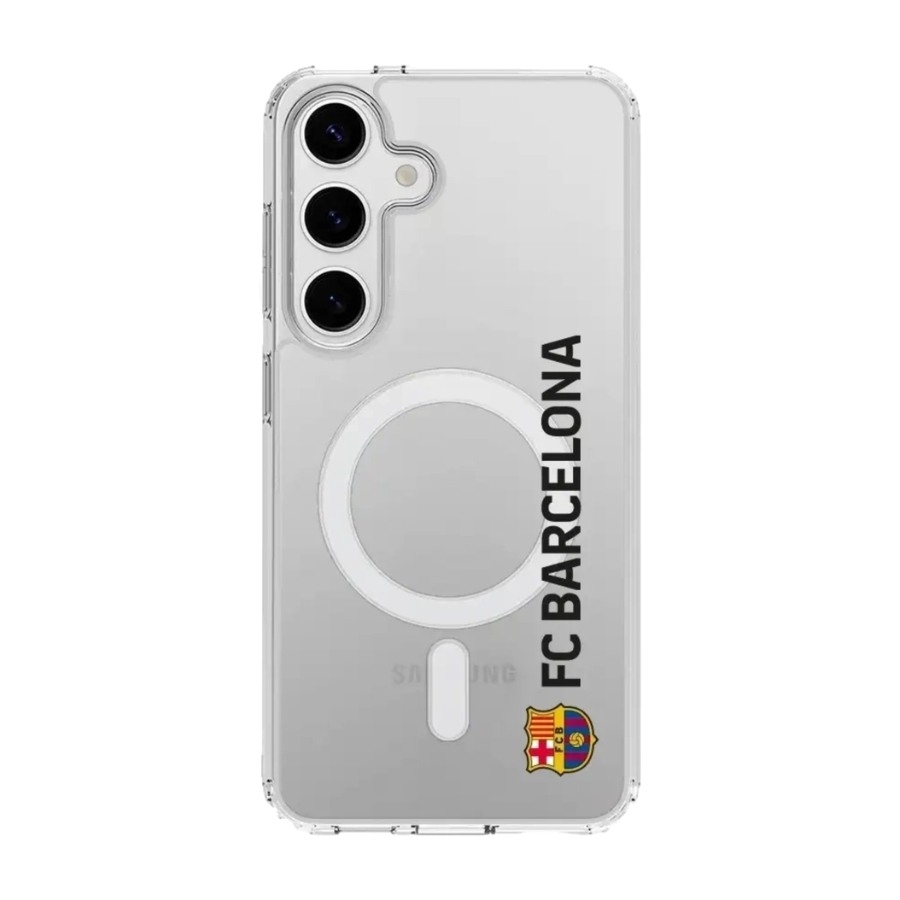 Phonecases3D Samsung Galaxy S25+ FC Barcelona Clear case (MagSafe) -mobilcover, hvid billede 1