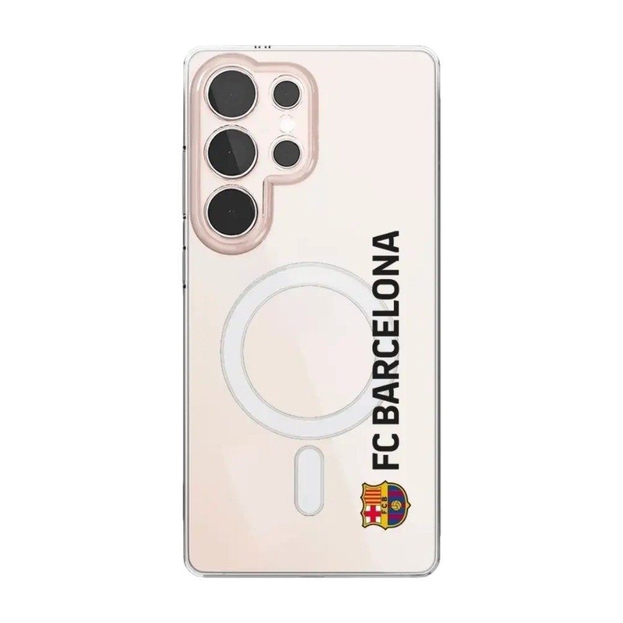 Phonecases3D Samsung Galaxy S25 Ultra FC Barcelona Clear case (MagSafe) -mobilcover, hvid billede 1