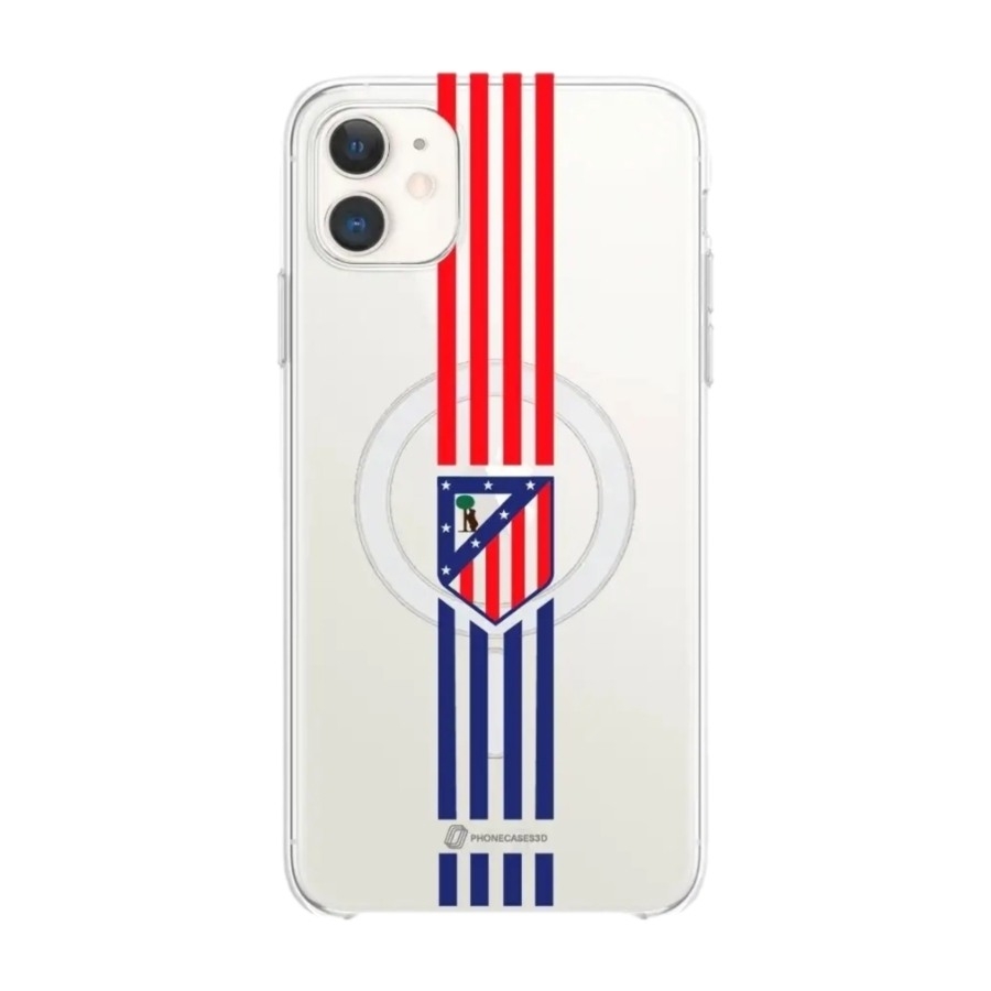 Phonecases3D iPhone 11 Atlético de Madrid Clear case (MagSafe) -mobilcover, hvid billede 1