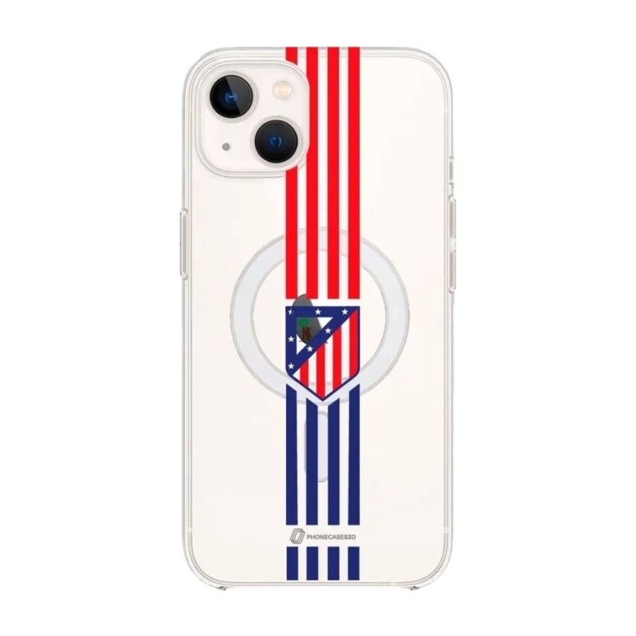 Phonecases3D iPhone 13 Atlético de Madrid Clear case (MagSafe) -mobilcover, hvid billede 1