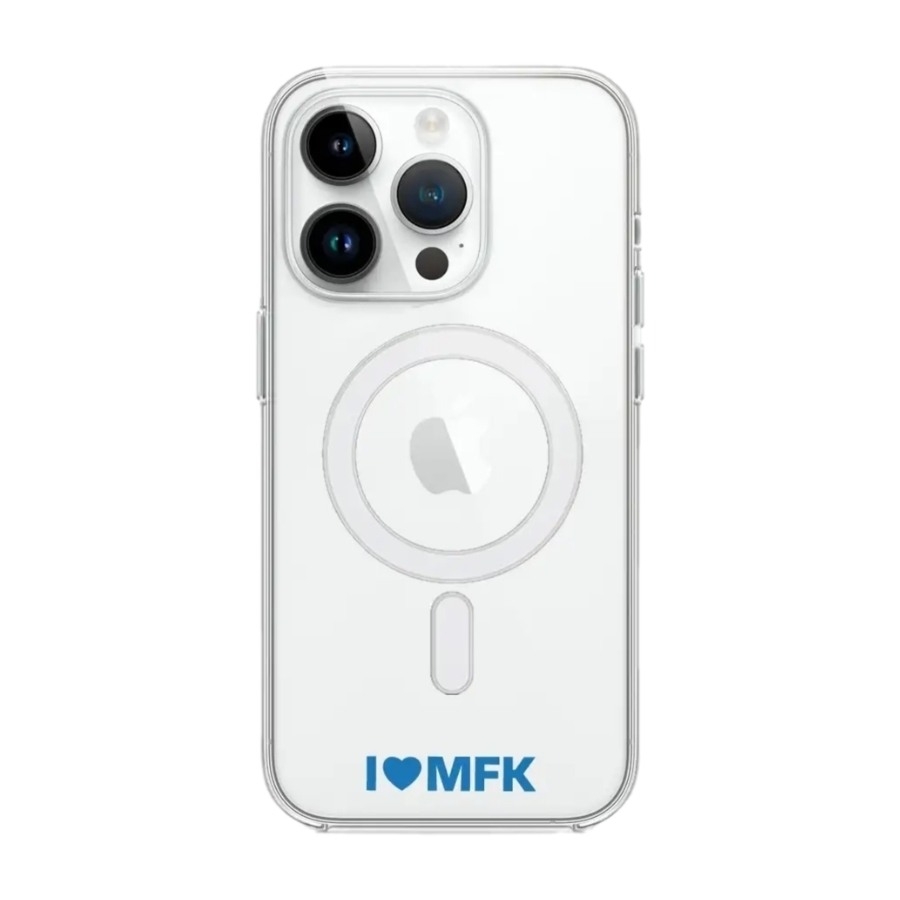 Phonecases3D iPhone 14 Pro Molde FK Clear case (MagSafe) -mobilcover, hvid billede 1