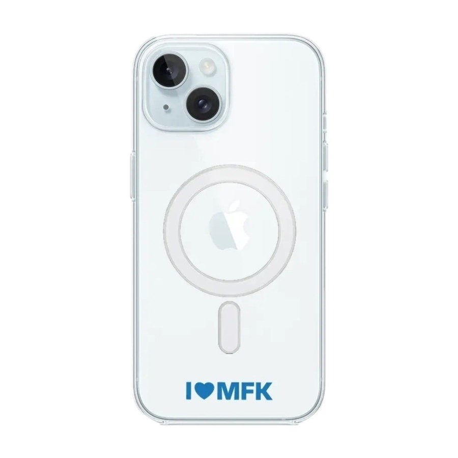Phonecases3D iPhone 15 Molde FK Clear case (MagSafe) -mobilcover, hvid billede 1