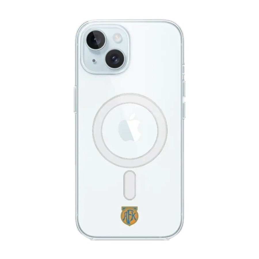 Phonecases3D iPhone 15 Aalesunds FK Clear case (MagSafe) -mobilcover, hvid billede 1