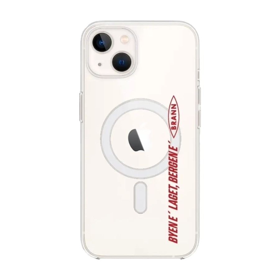 Phonecases3D iPhone 14 Brann SK Clear case (MagSafe) -mobilcover, hvid billede 1