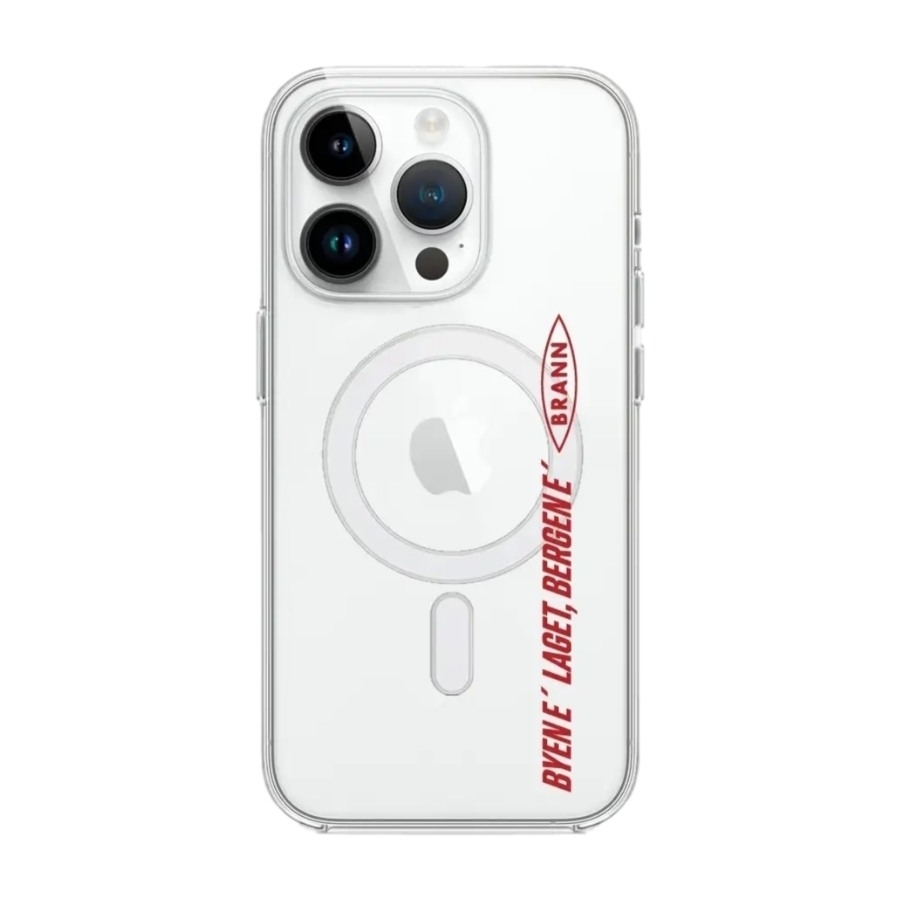 Phonecases3D iPhone 14 Pro Brann SK Clear case (MagSafe) -mobilcover, hvid billede 1