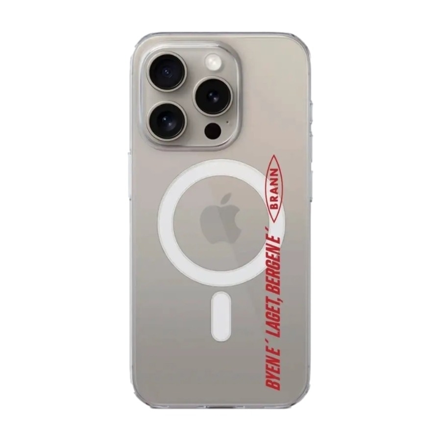 Phonecases3D iPhone 15 Pro Brann SK Clear case (MagSafe) -mobilcover, hvid billede 1