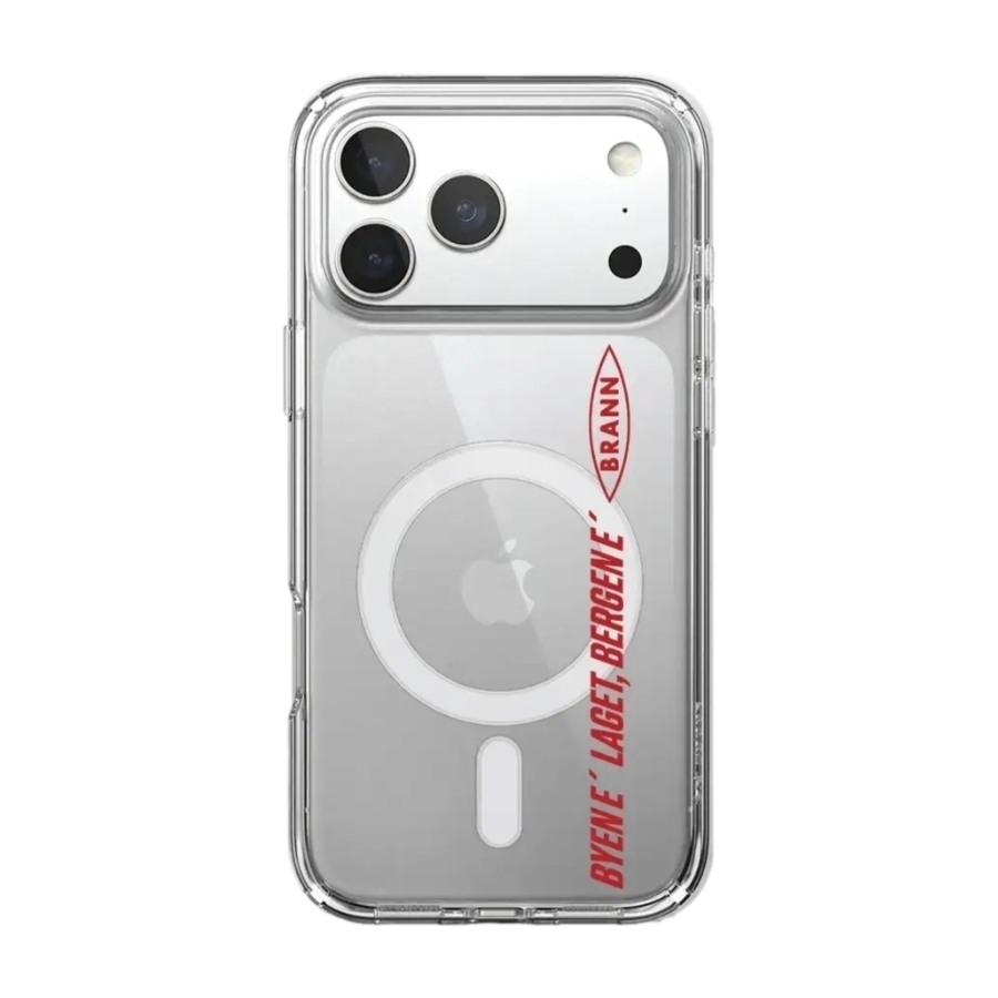 Phonecases3D iPhone 17 Pro Brann SK Clear case (MagSafe) -mobilcover, hvid billede 1